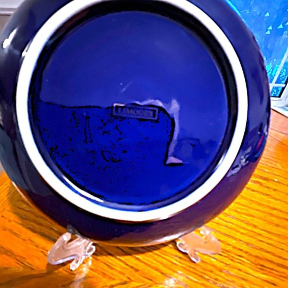 Limoges Cobalt Blue Plate - Picture 7 of 9